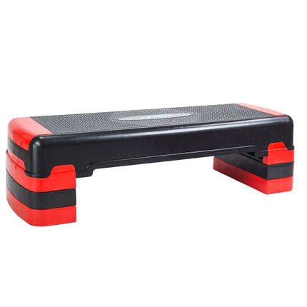 Aerobic Step Platform, Black-Red, Adjustable Height