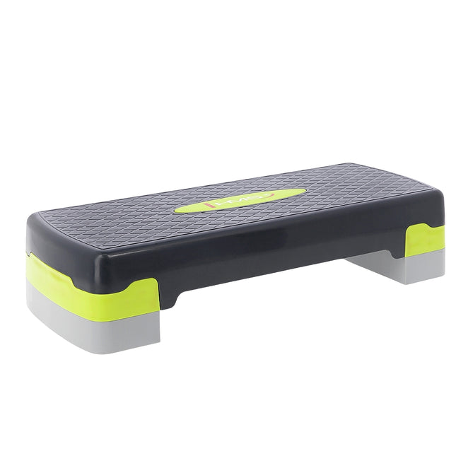 Aerobic step, zelený/šedý, nastavitelná výška