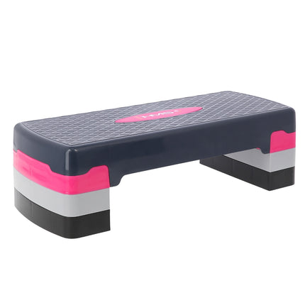 Aerobic-Stepbrett, Pink/Grau, Höhenverstellbar