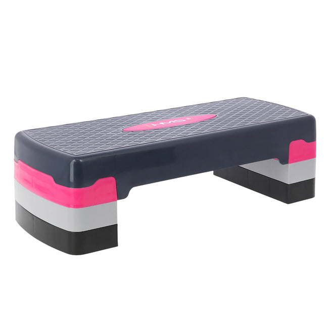 Aerobic Step Platform, Pink/Grey, Adjustable Height