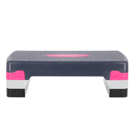 Aerobic-Stepbrett, Pink/Grau, Höhenverstellbar
