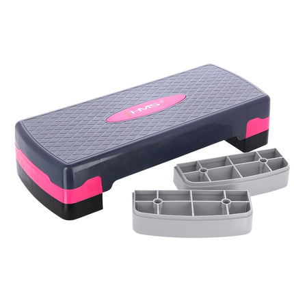 Aerobic-Stepbrett, Pink/Grau, Höhenverstellbar