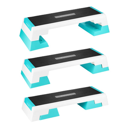 Aerobic Step Platform, White/Mint, Adjustable Height
