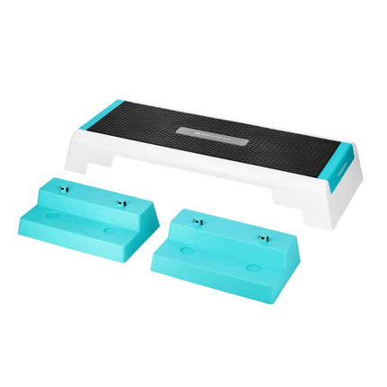 Aerobic Step Platform, White/Mint, Adjustable Height