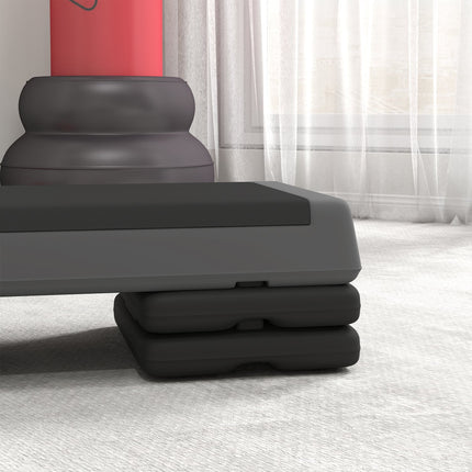 Aerobic stepper, nastavitelná výška, protiskluzový, šedý