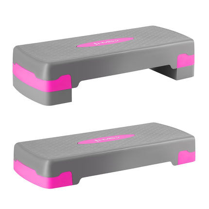 Aerobic Stepper, Adjustable Height, Gray/Pink