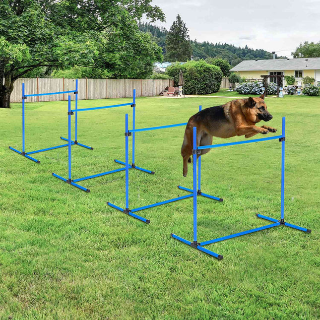 Agility tréninková sada pro psy - 4 modré plastové překážky