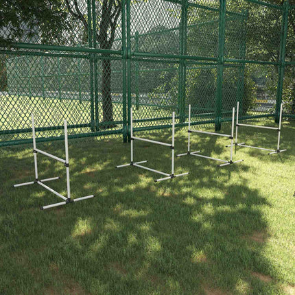 Agility tréninková sada pro psy - 4 slalomové překážky, bílá