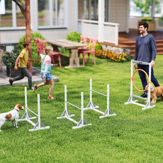 Agility sada pro psy - 4dílná, výškově nastavitelné překážky