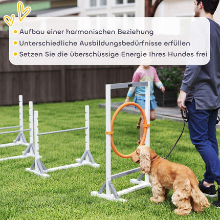 Agility sada pro psy - 4dílná, výškově nastavitelné překážky