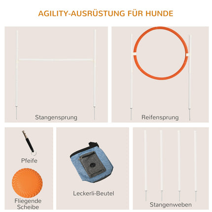 Agility-Trainingsset für Hunde – 5-teilig, verstellbare Hürden