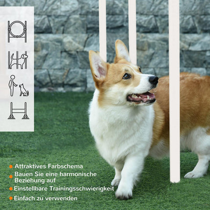 Agility-Trainingsset für Hunde – 5-teilig, verstellbare Hürden