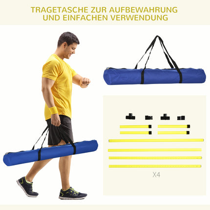 Hundetrainings-Slalomset – 4 gelbe Kunststoffhürden