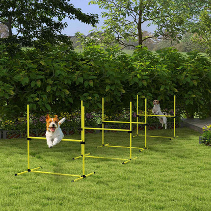 Hundetrainings-Slalomset – 4 gelbe Kunststoffhürden