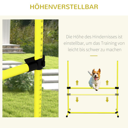 Hundetrainings-Slalomset – 4 gelbe Kunststoffhürden