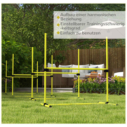 Hundetrainings-Slalomset – 4 gelbe Kunststoffhürden