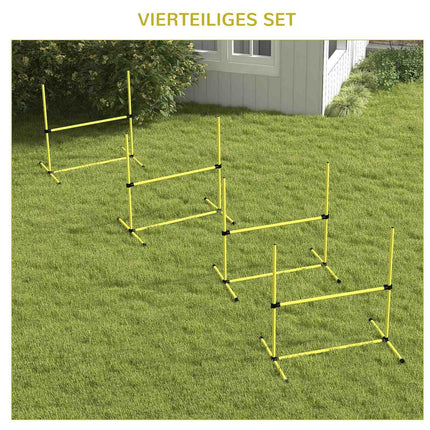 Hundetrainings-Slalomset – 4 gelbe Kunststoffhürden