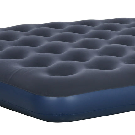 Double air bed for camping, foldable, dark blue, 203x152x22 cm
