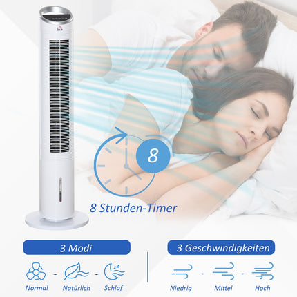 Ochlazovač vzduchu, věžový ventilátor – vodní chlazení, dálkové ovládání, časovač, 60W