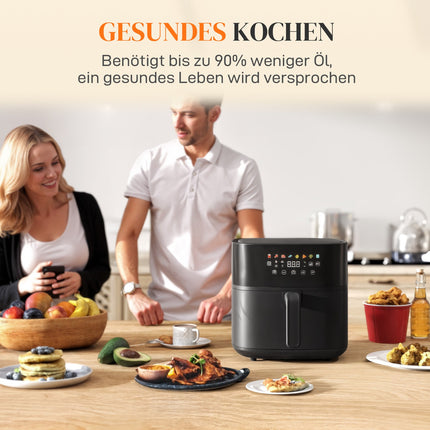 Heißluftfritteuse, 8L, 8 Programme, LED-Display, Schwarz