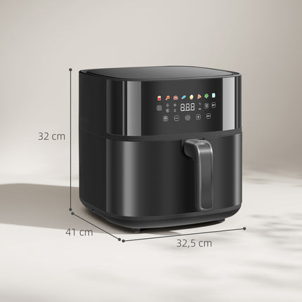 Heißluftfritteuse, 8L, 8 Programme, LED-Display, Schwarz