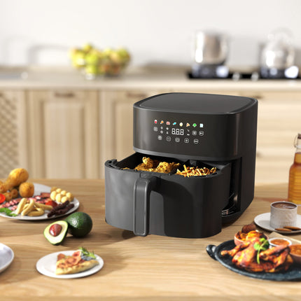 Heißluftfritteuse, 8L, 8 Programme, LED-Display, Schwarz