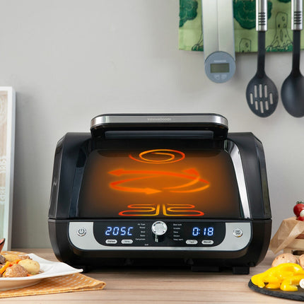 Friteuse à air avec gril, accessoires et livre de recettes InnovaGoods Fryinn 12 en 1 6000 Noir Acier 3400 W 6 L