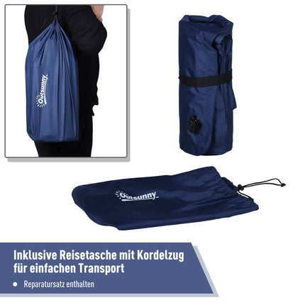 Aufblasbare Campingmatratze – Marineblau, PVC, 195x138x10 cm
