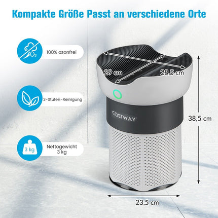 Air Purifier for Home Office with 121 m² Range 3 Stage Cleaning Process White