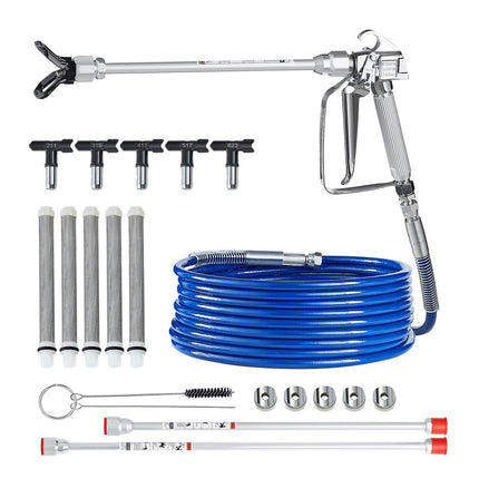 Airless Paint Spray Gun and Hose Kit, 3600 PSI, 5 Tips