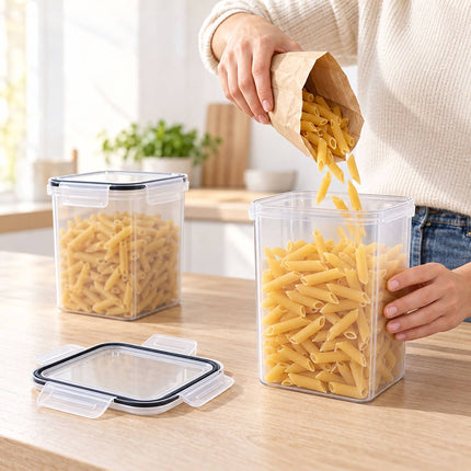Airtight Food Storage Container Set with Click-Lock Lids, 10 Pieces, Mid-Height