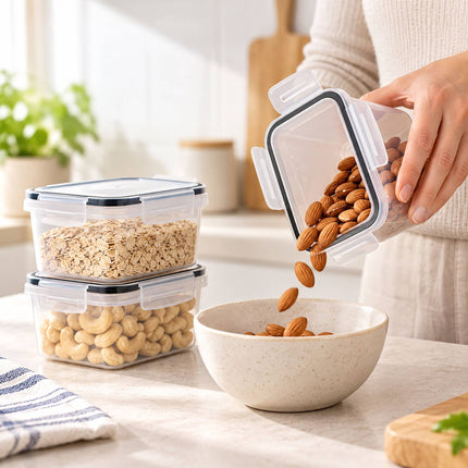 Airtight Food Storage Container Set with Click-Lock Lids, 12 Pieces, Low