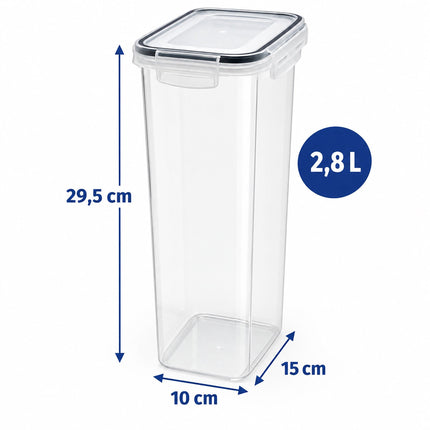 Airtight Food Storage Container Set with Click-Lock Lids, 6 Pieces, Extra Tall