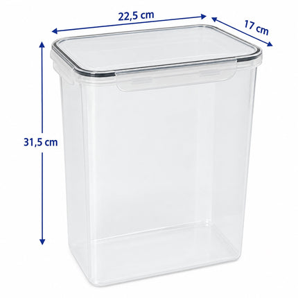 Airtight Food Storage Containers Set of 2 with Labels, Transparent