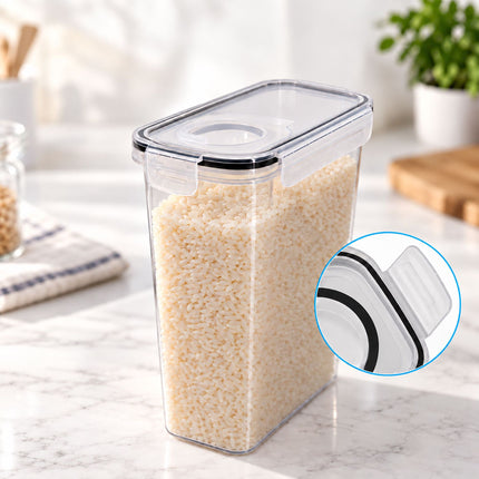 Airtight Food Storage Containers Set of 6 with Labels, Transparent