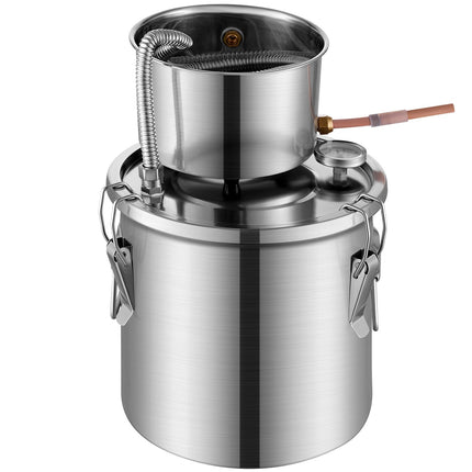 Alcohol Still Distiller Kit 3 gal, Stainless Steel, Dual Thermometer
