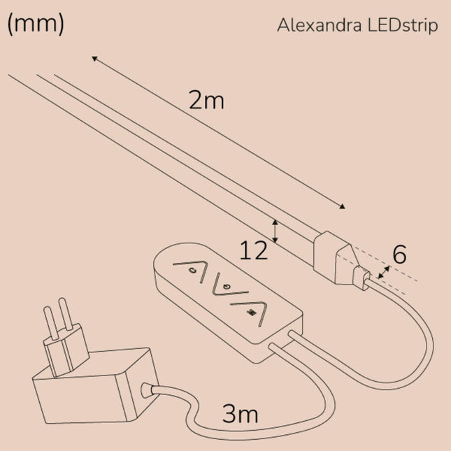 Alexandra sada LED pásku RGBIC Neon Smart Tuya WiFi 2m