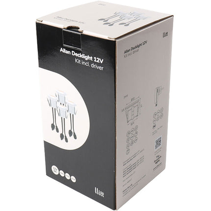 Allan Decklight-Kit 4er-Pack inkl. Netzteil 12V 3000K 10lm IP67
