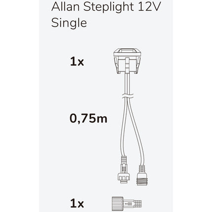 Allan schodišťové svítidlo 1 ks 12V 3000K 5lm IP67