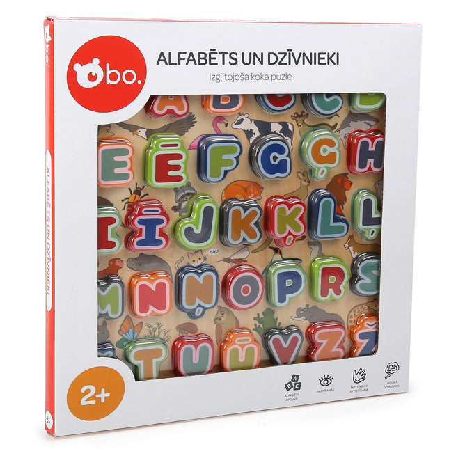 Alphabet und Tiere Lernpuzzle aus Holz für Kinder