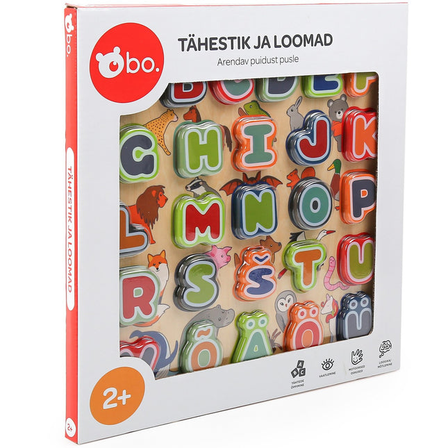 Alphabet und Tiere Lernpuzzle aus Holz für Kinder
