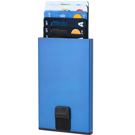 Portefeuille Alu Fit avec RFID Bleu