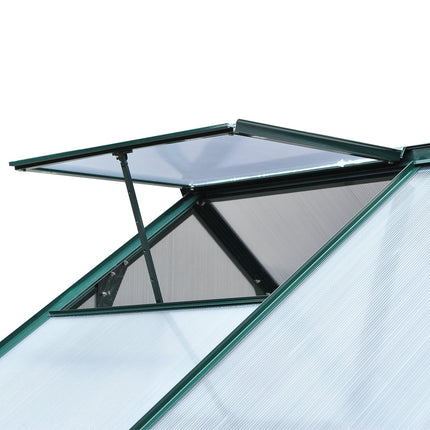 Aluminium-Gewächshaus mit Dachfenster, 190 x 132 x 201 cm