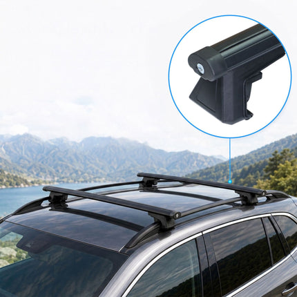 Aluminium Roof Bars, Black, 124 cm – Universal Fit