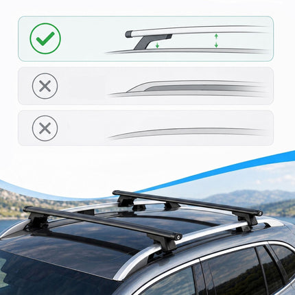 Aluminium Roof Bars, Black, 135 cm – Universal Fit