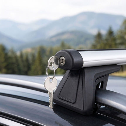 Aluminium Roof Bars, Silver, 124 cm, Universal Fit