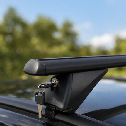 Aluminium Roof Bars for Closed Rails, Black, 135 cm