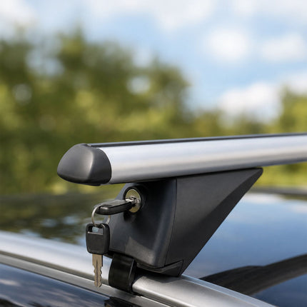 Aluminium Roof Bars for Closed Rails, Silver, 135 cm