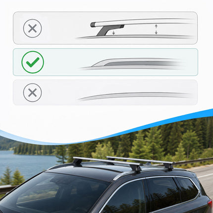 Aluminium Roof Bars for Closed Rails, Silver, 135 cm