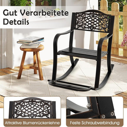 Schaukelstuhl aus Aluminiumguss mit Fußstütze, ergonomisches Design
